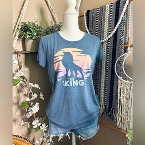 Disney The Lion King Blue Scoop Neck Short Sleeve T Shirt
